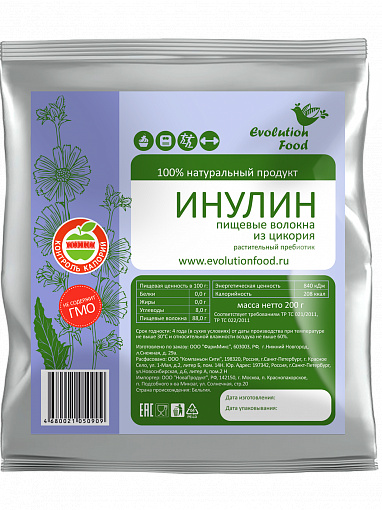 Инулин - растительный пребиотик, Evolution Food, 200 г